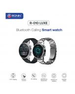 Ronin R-010 Luxe Metallic Finish Bluetooth Calling Smart Watch AMOLED +1 Free Strap with Every Watch (Silver_Silver) - Premier Banking