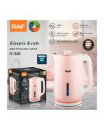 RAF Electric Kettle 3L led lamp 360 Swivel Base High-Quality Stainless Steel BPA Free Interior (Random Color) - ON INSTALLMENT