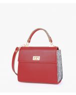 RTW Creation - Red criss-cross top-handle bag