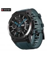 Ronin R-011 Smart Watch Black With Black Dial +1 Free Green Silicon Strap With Watch (Always On Display) - Premier Banking