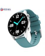 Ronin R-08 Always On Display Smart Watch +1 Free Black Strap with Every Watch (Silver-Teal) - ON INSTALLMENT