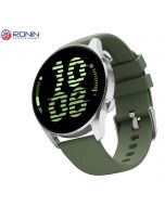 R-08 Always On Display Smart Watch +1 Free Black Strap with Every Watch (Silver-Glass Green) - ON INSTALLMENT