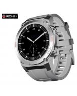 Ronin R-011 Smart Watch Grey With Silver Dial +1 Free Orange Silicon Strap (Always On Display) - Premier Banking