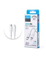 Joyroom Type-C To Lightning 1.2m Charging Cable White (S-1224M3) - Non Installments - ISPK-0146