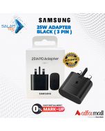 Samsung 25W Adapter Black(3 Pin)  on Easy installment with Same Day Delivery In Karachi Only  SALAMTEC BEST PRICES