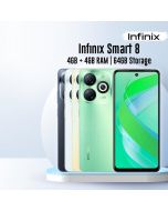 Infiinix Smart 8 4GB RAM 64GB Storage | PTA Approved | 1 Year Warranty | Installments Upto 12 Months - The Game Changer