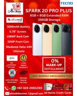 TECNO SPARK 20 PRO PLUS (8GB + 8GB EXTENDED RAM & 256GB ROM) On Easy Monthly Installments By ALI's Mobile