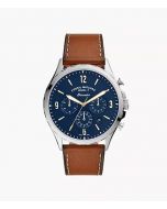 Fossil Forrester Chronograph Luggage Leather Strap on 12 Months Installments At 0% Markup