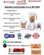 WESTPOINT Blender and Grinder 3 in 1 WF-949 On Easy Monthly Installments By ALI's Electronics