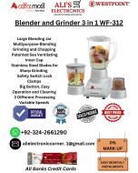 WESTPOINT Blender and Grinder 3 in 1 WF-312 On Easy Monthly Installments By ALI's Electronics