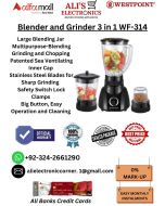WESTPOINT Blender and Grinder 3 in 1 WF-314 On Easy Monthly Installments By ALI's Electronics