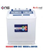 Nasgas NWM-502 Washing Dryer Machine 10KG Plastic top 3d design beautiful handles On Installments