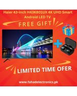 Haier 43-inch H43K801UX 4K UHD Smart Android LED TV With Free Gift+ On Installment