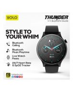 YOLO Thunder BT Calling Smart Watch 1.32 Inches HD Display Heart Rate Sensor SpO2 Monitor Music Playback Built-in Speaker and Microphone - Premier Banking