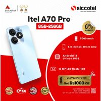 Itel A70 Pro 8GB-256GB | 1 Year Warranty | PTA Approved | Monthly Installment By Siccotel Upto 12 Months