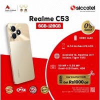 Realme C53 6GB-128GB | 1 Year Warranty | PTA Approved | Monthly Installment By Siccotel Upto 12 Months