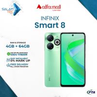 Infinix Smart 8 4GB RAM 64GB Storage On Easy Installments (12 Months) with 1 Year Brand Warranty & PTA Approved With Free Gift by SALAMTEC & BEST PRICES