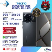 Tecno Spark 20 Pro Plus 8gb 256gb On Easy Installments (12 Months) with 1 Year Brand Warranty & PTA Approved With Free Gift by SALAMTEC & BEST PRICES