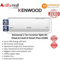 Kenwood 1 Ton DC Inverter Split AC (Heat & Cool) E-Smart Plus 1238S | On Installments | With Free Delivery 