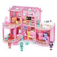 Dollhouse for Girls,2-Story 6 Rooms Princess Girls Doll House Kit with 6 Dolls and Dollhouse Furnitures,DIY Play House for Girls | INSTALLMENT | HOMECART