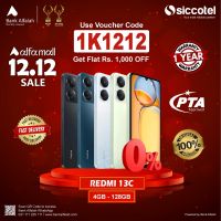 Redmi 13C 4GB-128GB | 1 Year Warranty | PTA Approved | Monthly Installment By Siccotel Upto 12 Months