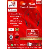ITEL IEB 62 BLUETOOTH NECKBAND WIRELESS EARPHONES Android & IOS Supported For Men & Women On Easy Monthly Installments By ALI's Mobile 