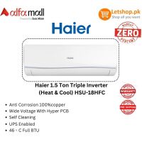 Haier 1.5 Ton Triple Inverter (Heat & Cool) HSU-18HFC | On Installments | With Free AC Insatallation