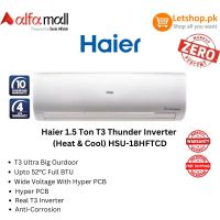Haier 1.5 Ton T3 Thunder Inverter   (Heat & Cool) HSU-18HFTCD | On Installaments | With Free AC Installation