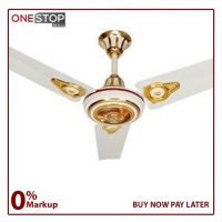 Super Asia Ceiling Fan 56 Inch Saver Gold Model High Grade Electrical Silicon Steel Sheet Brand Warranty - Installments