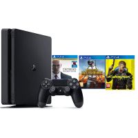 Sony PlayStation 4 500GB Slim Console in Black with three best games by Telemart