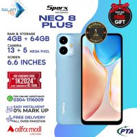 Sparx Neo 8 Plus 4gb 64gb On Easy Installments (12 Months) with 1 Year Brand Warranty & PTA Approved With Free Gift by SALAMTEC & BEST PRICES