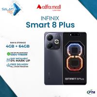 Infinix Smart 8 Plus 4GB RAM 64GB Storage on Easy installment with Official Warranty and Same Day Delivery In Karachi Only SALAMTEC BEST PRICES