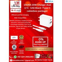 1HORA 20W Charger dual U+C（US) Black + Type-C cable(box package) GAR162-EU On Easy Monthly Installments By ALI's Mobile