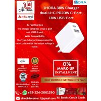 1HORA 38W Charger dual U+C PD20W C-Port, 18W USB-Port GAR161 On Easy Monthly Installments By ALI's Mobile