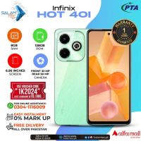 Infinix Hot 40i 8gb 128gb On Easy Installments (12 Months) with 1 Year Brand Warranty & PTA Approved With Free Gift by SALAMTEC & BEST PRICES