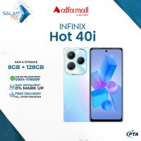 Infinix Hot 40i 8GB RAM 128GB Storage On Easy Installments (12 Months) with 1 Year Brand Warranty & PTA Approved With Free Gift by SALAMTEC & BEST PRICES