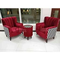 Galaxy 02 Bedroom Chairs with Table imported valvet fabric by Galaxy Furniture - PB