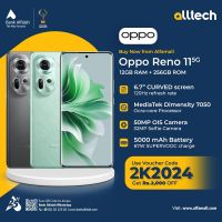 Oppo Reno 11 5G 12GB-256GB | 1 Year Warranty | PTA Approved | Monthly Installments By ALLTECH Upto 12 Months