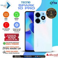 Tecno Spark 10 Pro 8gb 256gb On Easy Installments (12 Months) with 1 Year Brand Warranty & PTA Approved With Free Gift by SALAMTEC & BEST PRICES
