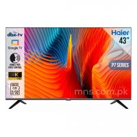 Haier H43P7UX 43-Inch 4K UHD Google TV, Bluetooth, Built-in Wifi, Hands Free Voice Control, Bazel less, Ram/Rom (2/32GB) - On Installments