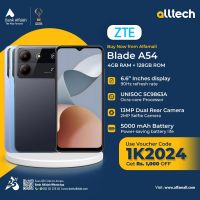ZTE Blade A54 4GB-128GB | 1 Year Warranty | PTA Approved | Monthly Installments By ALLTECH Upto 12 Months