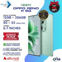 Oppo Reno 11 5G 12gb 256gb On Easy Installments (12 Months) with 1 Year Brand Warranty & PTA Approved With Free Gift by SALAMTEC & BEST PRICES