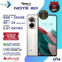Sparx Note 20 8gb 256gb On Easy Installments (12 Months) with 1 Year Brand Warranty & PTA Approved With Free Gift by SALAMTEC & BEST PRICES