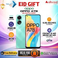 Oppo A78 8gb 256gb On Easy Installments (12 Months) with 1 Year Brand Warranty & PTA Approved With Free Gift by SALAMTEC & BEST PRICES