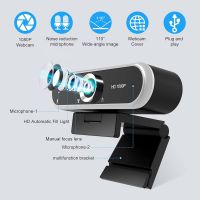 Webcam 1080P with Microphone and Webcam Cover Plug 