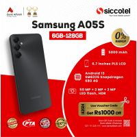 Samsung A05s 6GB-128GB | 1 Year Warranty | PTA Approved | Monthly Installment By Siccotel Upto 12 Months 
