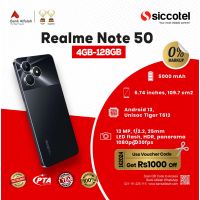 Realme Note 50 4GB-128GB | 1 Year Warranty | PTA Approved | Monthly Installment By Siccotel Upto 12 Months