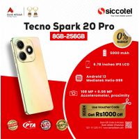 Tecno Spark 20 Pro 8GB-256GB | 1 Year Warranty | PTA Approved | Monthly Installment By Siccotel Upto 12 Months