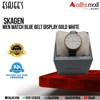 Skagen Men Watch Blue Belt Display Gold White   l Available on Installments l ESAJEE'S