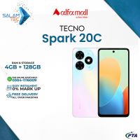 Tecno Spark 20C 4GB RAM 128GB Storage On Easy Installments (12 Months) with 1 Year Brand Warranty & PTA Approved With Free Gift by SALAMTEC & BEST PRICES